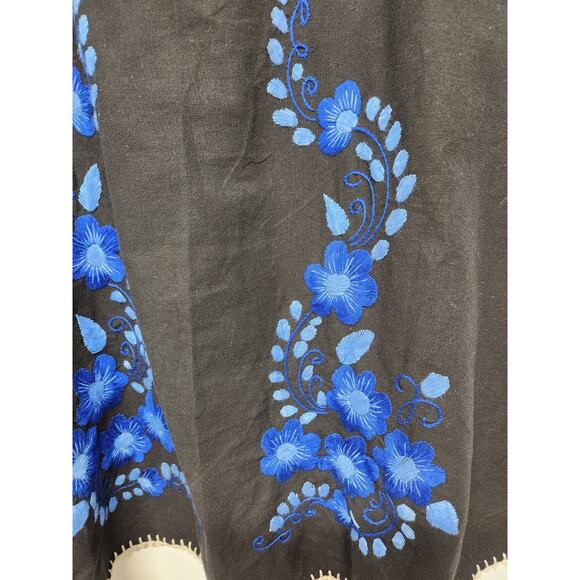 Vintage Style De Paris Women's Cotton Hand Embr. Floral True Wrap Skirt, Sz S-L - Picture 3 of 9